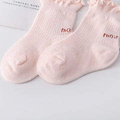 3 Pairs Ruffled Knit Crew Socks for Newborn Baby Boys and Girls