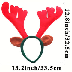 Christmas Deer Antlers Headband With Ears Reindeer Antlers Headband