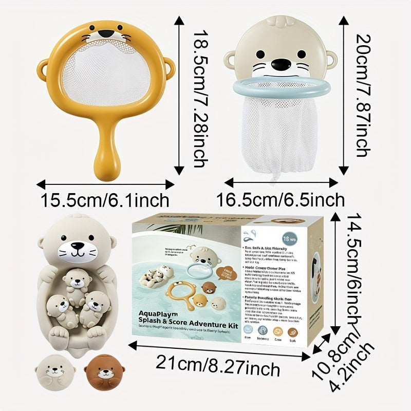 Baby and Toddler Bathroom Play Toys Otter Net Basket Floating Ball Bath Time Fun