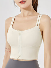 Shockproof Front Zipper Sports Bra Beauty Back Running Bra