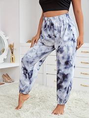 Plus Tie Dye High Waist Sleepwear Joggers