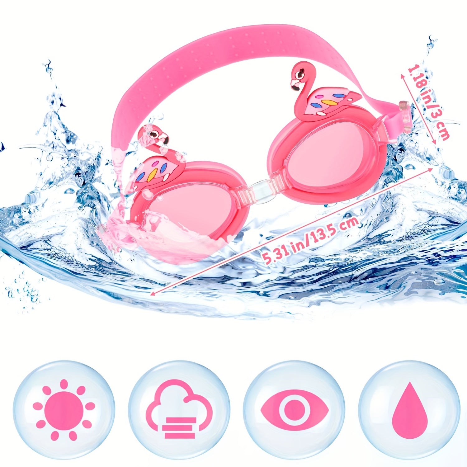 Kids Swim Goggles Anti Fog Leak Proof Glasses Waterproof Age 3-14