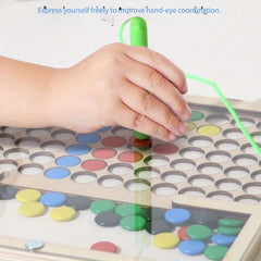 Wooden Magnetic Maze Puzzle for Kids Educational Alphabet & Number Learning Toy
