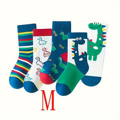 5 Pairs Kids Casual Sports Socks - Breathable & Comfortable for Summer & Spring