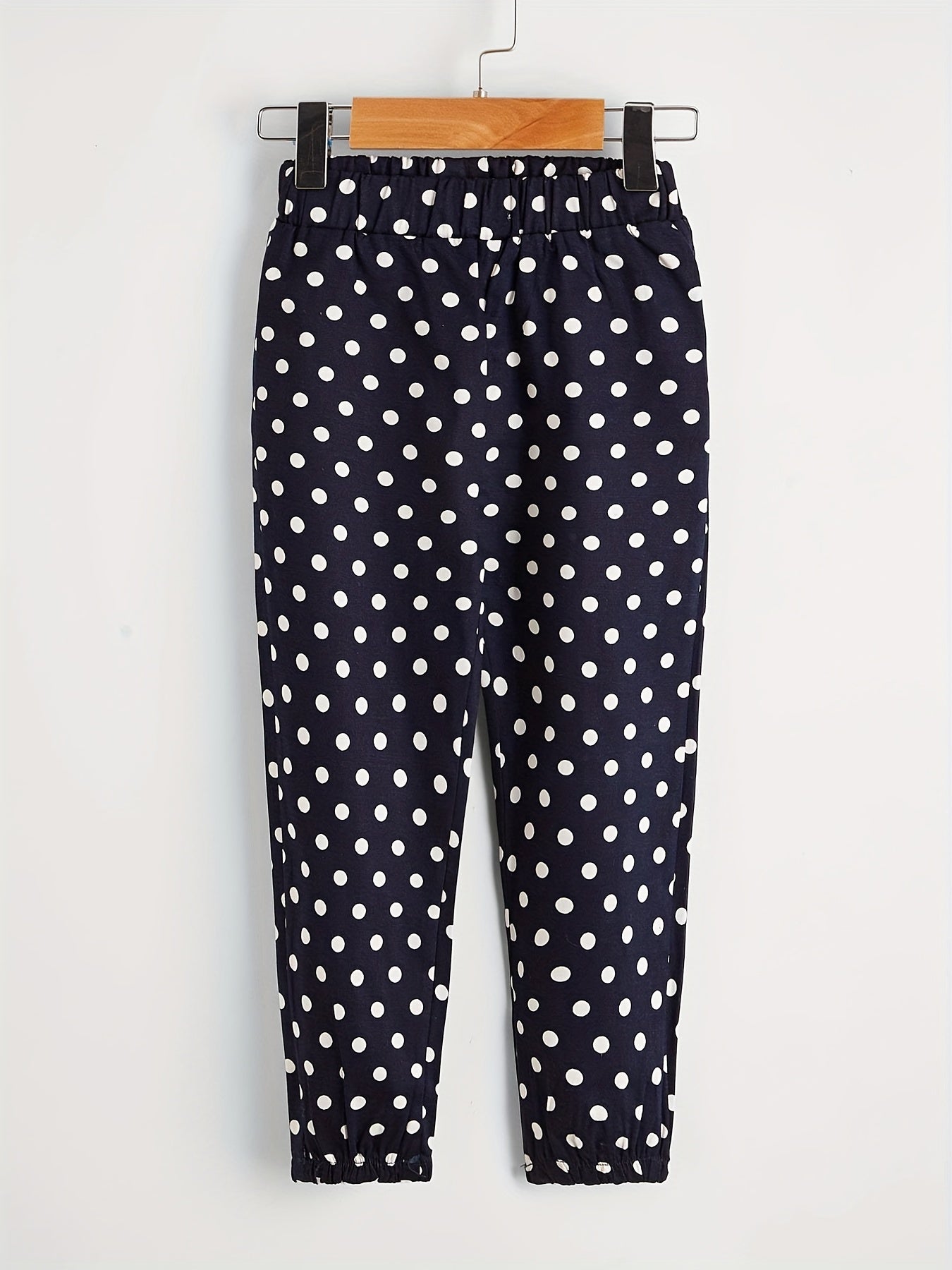 Toddler Girls Polka Dot Elastic Waist Casual Pants