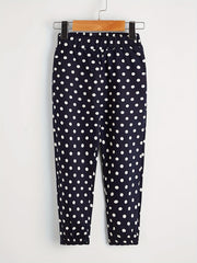 Toddler Girls Polka Dot Elastic Waist Casual Pants
