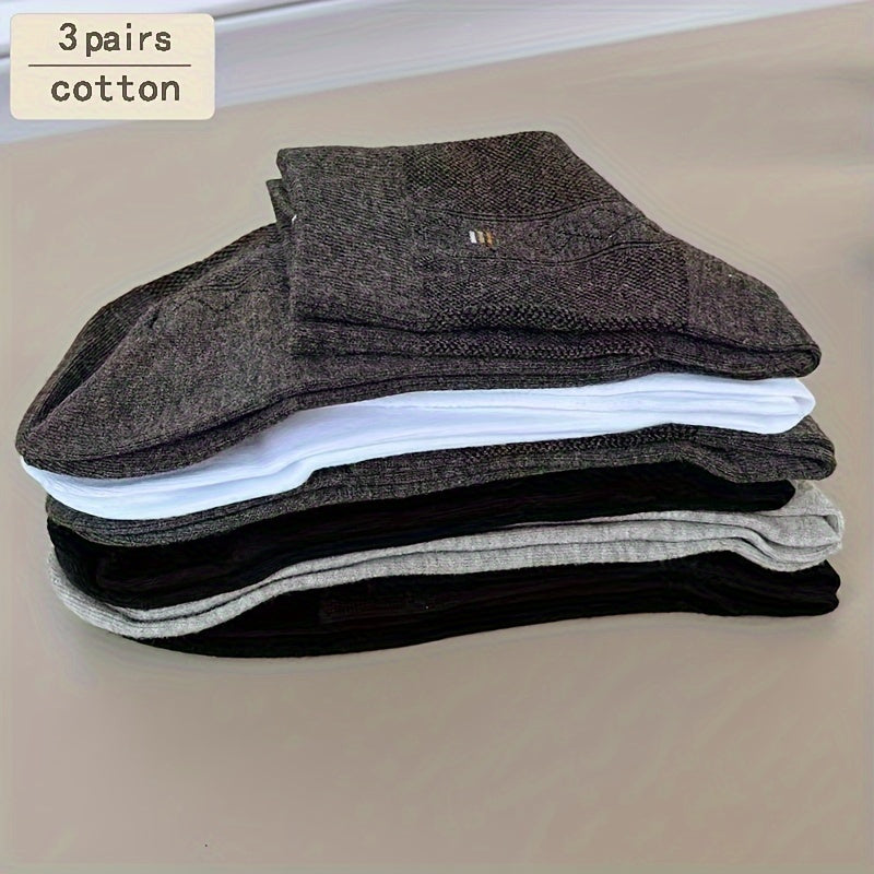 3 Pairs Men's Winter Crew Socks Thick Soft Business Sock