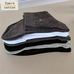 3 Pairs Men's Winter Crew Socks Thick Soft Business Sock