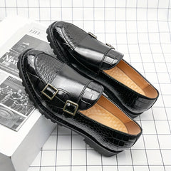 Men's Buckle Straps Slip On Monk Shoes - Smart Casual Walking Shoes