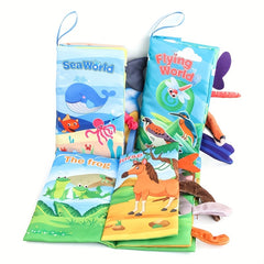 Baby Cloth Crinkle Soft Books, Sensory Stroller Toys, Tummy Time Toys