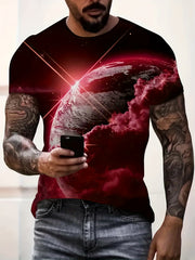 Men's Stereoscopic Graphic T shirt 3D Print Crew Neck Tee Top