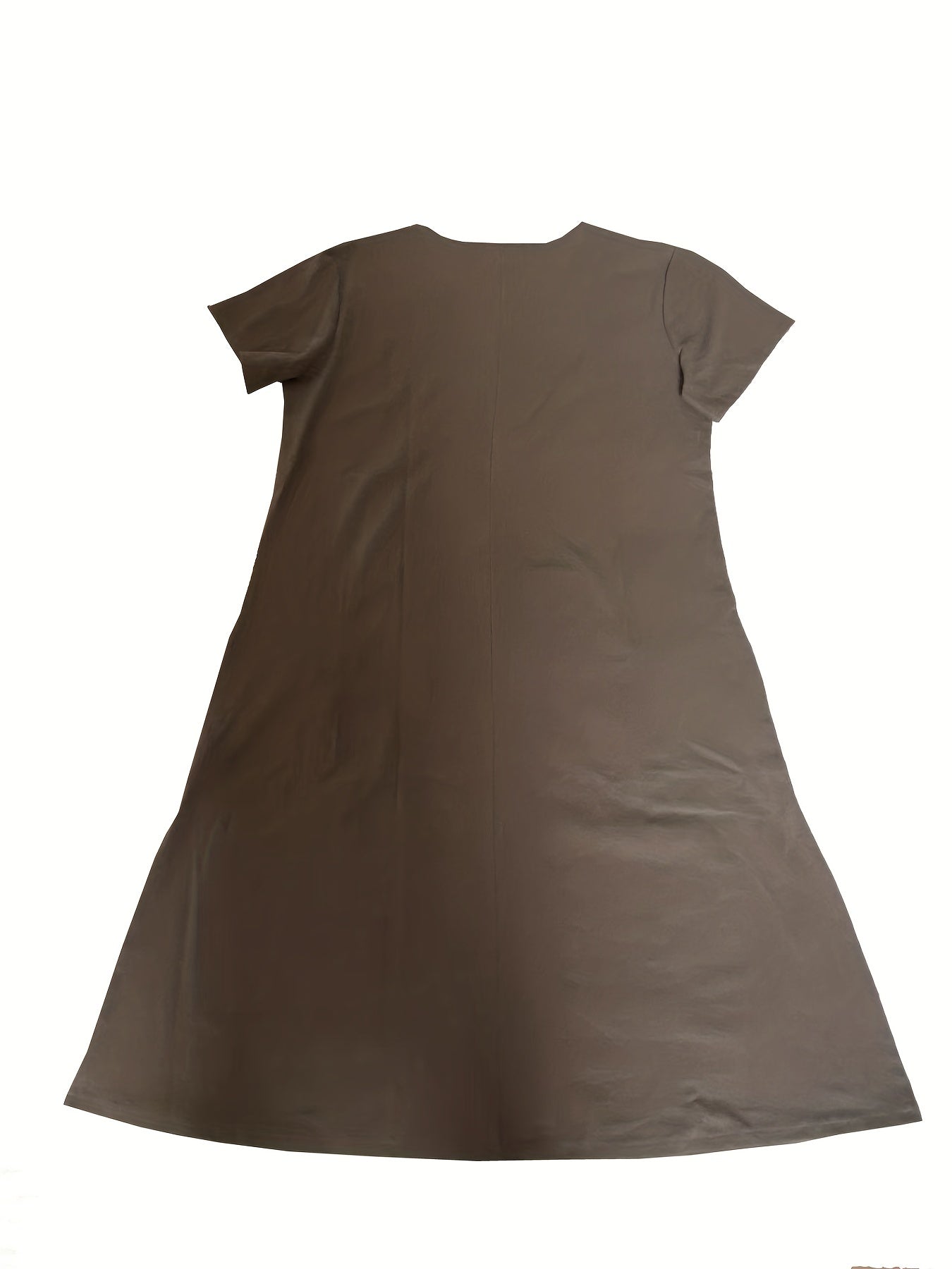 Floral Print Bat Sleeve Round Neck Stretch Dress With Pockets