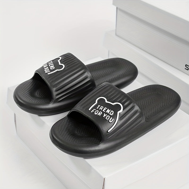 Men's Lightweight Non Slip Open Toe Slides for Bathroom Beach Summer