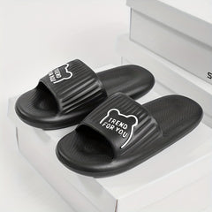 Men's Lightweight Non Slip Open Toe Slides for Bathroom Beach Summer