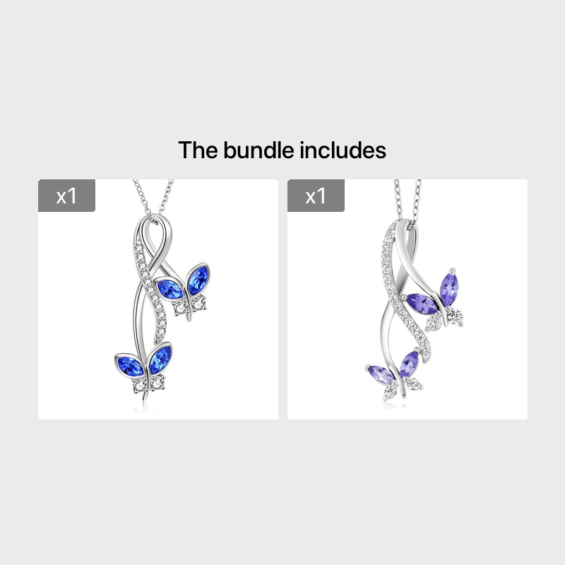 Butterfly Rhinestone Pendant Necklace for Girls