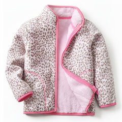 Baby Girls' Leopard Fleece Jacket Warm Coat Winter