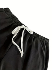 Drawstring Hoodie & Pants Outfit Set