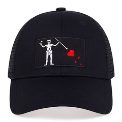 Men's Skull Fork Heart Baseball Cap Mesh Hat