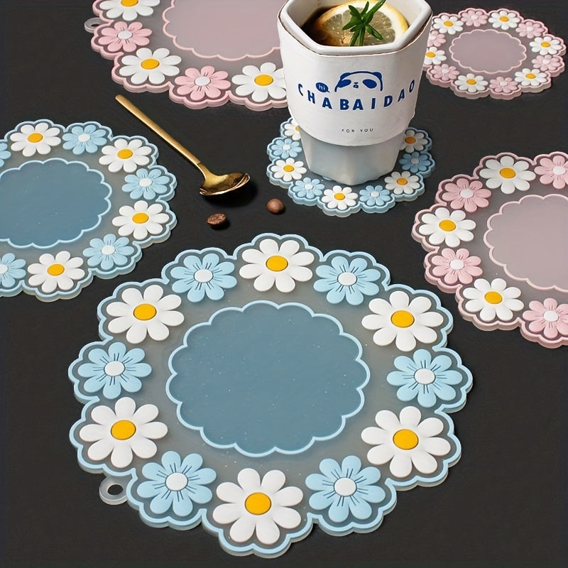Rubber Placemat Flower Plate Mat Non-slip Coaster Table Mat