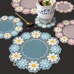 Rubber Placemat Flower Plate Mat Non-slip Coaster Table Mat