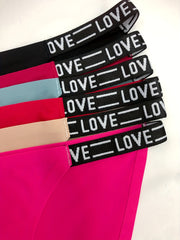 6 Pcs Letter Tape Bikini Panties Low Waist Stretchy Lingerie & Underwear