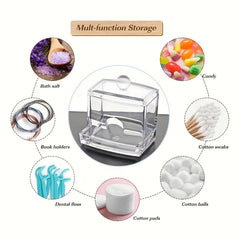 Clear Cotton Swab Box Cotton Pad Holder Container Storage Jar