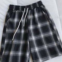 Plaid Drawstring Shorts for Women