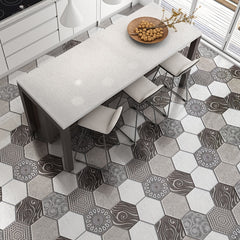 10pcs Hexagon Tile Stickers Kitchen Waterproof Self adhesive 9.05x7.87in