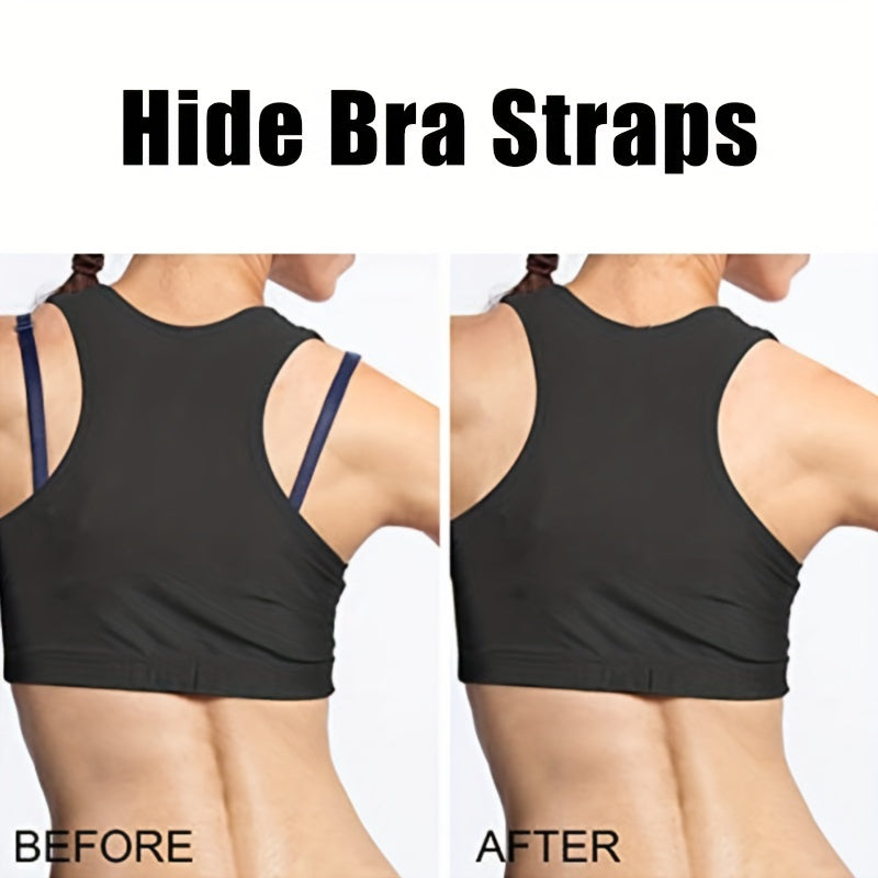 4pcs Heart Shaped Bra Strap Clips Invisible Non slip Shoulder Belt Buckles