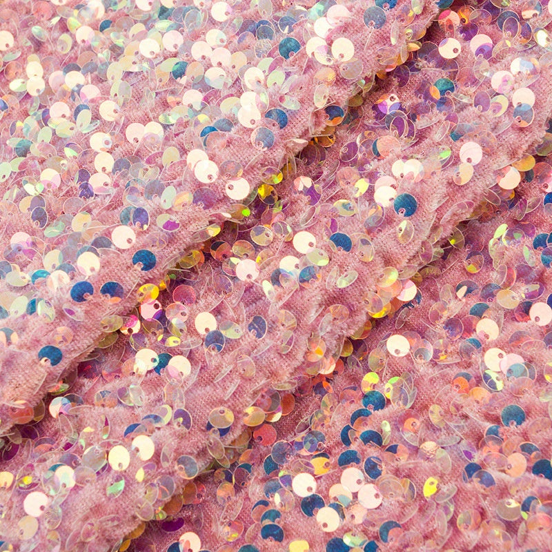 Colorful Velvet Sequin Fabric Glitter And Embroidery DIY Sewing Material