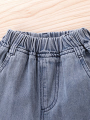 Girls Heart Denim Jeans with Elastic Waist