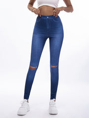 Denim Print Skinny Stretchy Leggings High Waist Yoga Leggings
