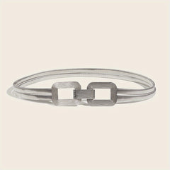 Double Buckle Elastic Belt Women's Thin Waist Seal Metal Cinch Belt