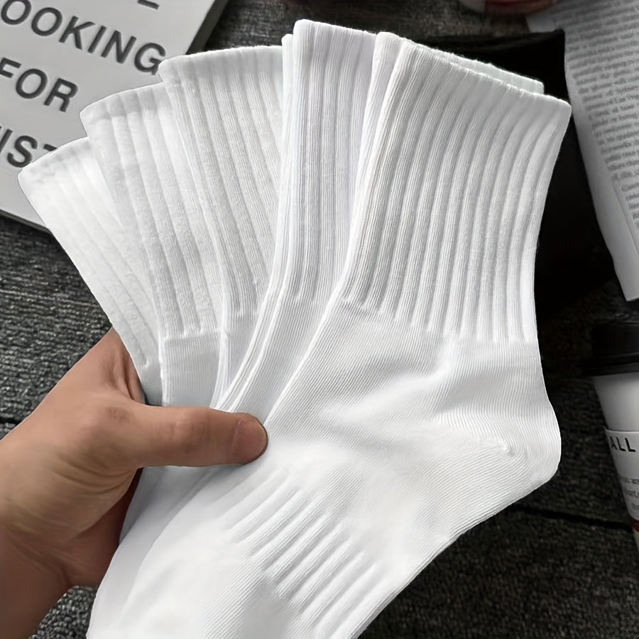 6 Pairs Ribbed Mid Tube Socks Women's Stockings