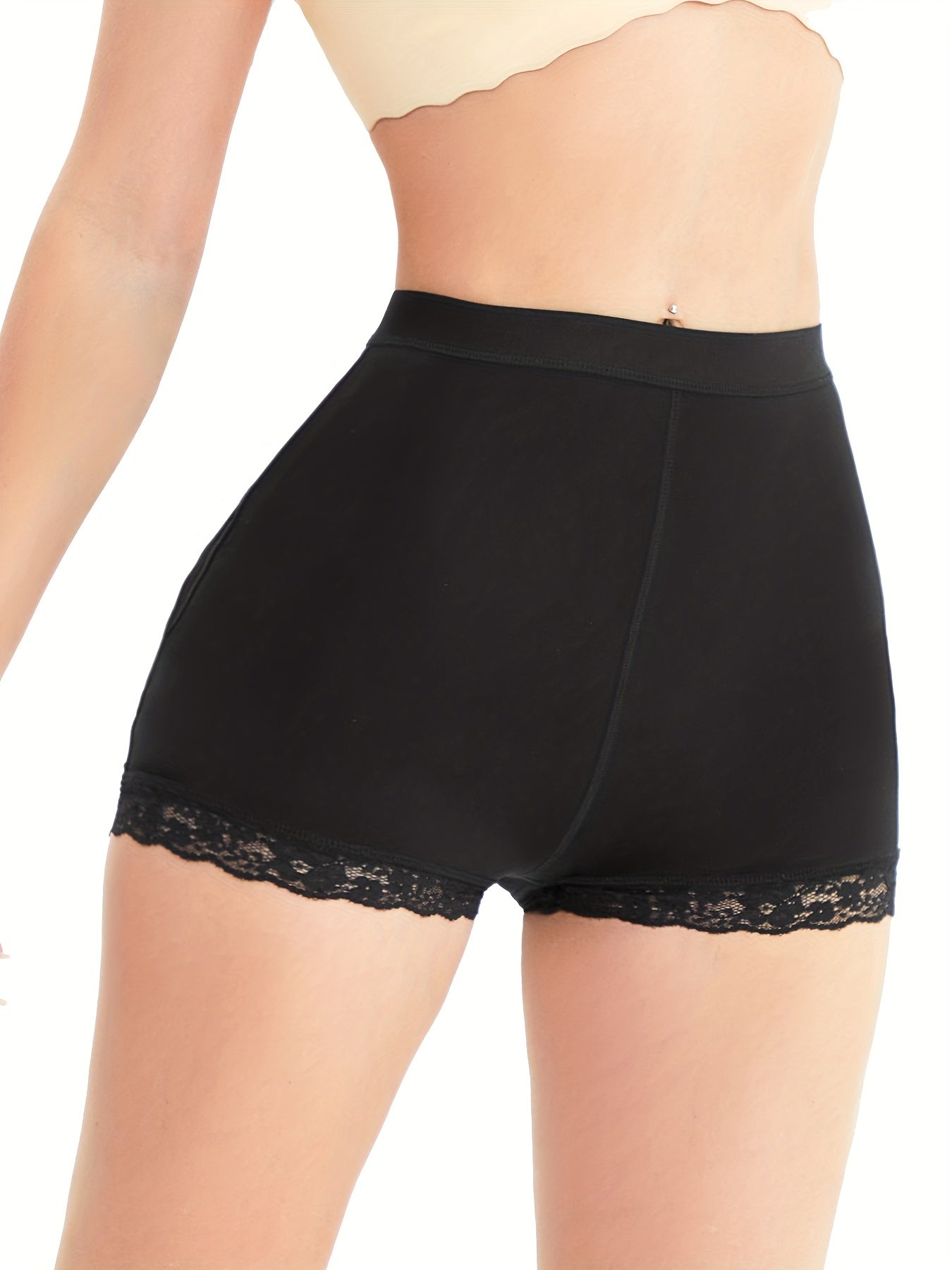 Lace Trim Shaping Panties Tummy Control Butt Lifting Women's Underwear