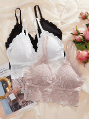 3pcs Lace Wireless Push Up Bras Women's Lingerie