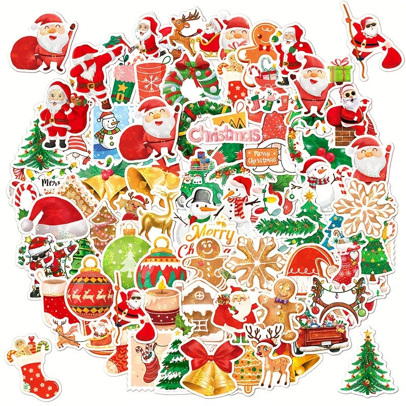 100 Christmas Stickers Holiday Gift Waterproof