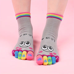 Cartoon Print Toe Socks Colorful Women's Sports Socks