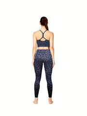 Leopard Print Two piece Set Sexy Crop Cami Top & Skinny Leggings