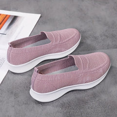 Women's Breathable Knit Slip-On Sneakers Lightweight Walking Shoes