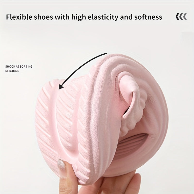 Women's Comfy Pillow Slides Solid PVC Bathroom Shoes
