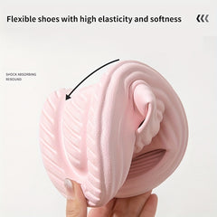 Women's Comfy Pillow Slides Solid PVC Bathroom Shoes