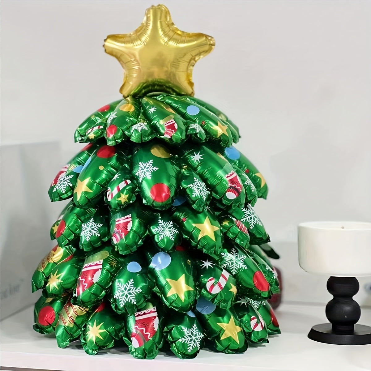 38cm Christmas Tree Foil Balloon - Self Standing - Xmas Party Decor