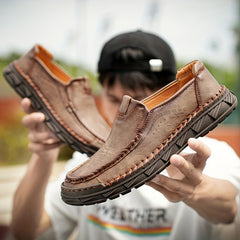 Men's Casual Slip On Leather Driving Shoes Soft Sole