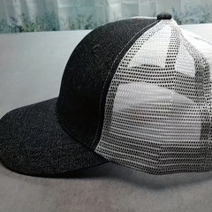 Men's Outdoor Denim Grid Hat Sunshade Cap All Seasons Universal Baseball Cap