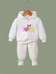 OERYUI LOVE Print Hoodies Pants Set For Spring Fall