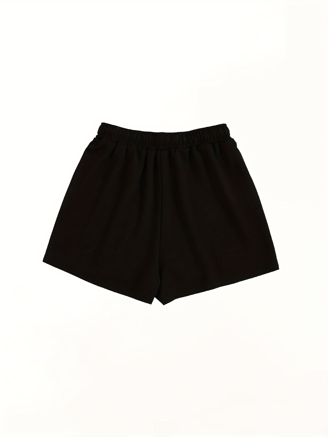 Drawstring Solid Shorts 2 Pack Casual Elastic Waist Workout Shorts Women's Cloth