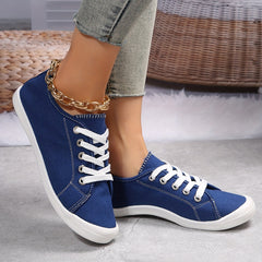 Women's Canvas Lace Up Casual Shoes Lightweight & Comfortable