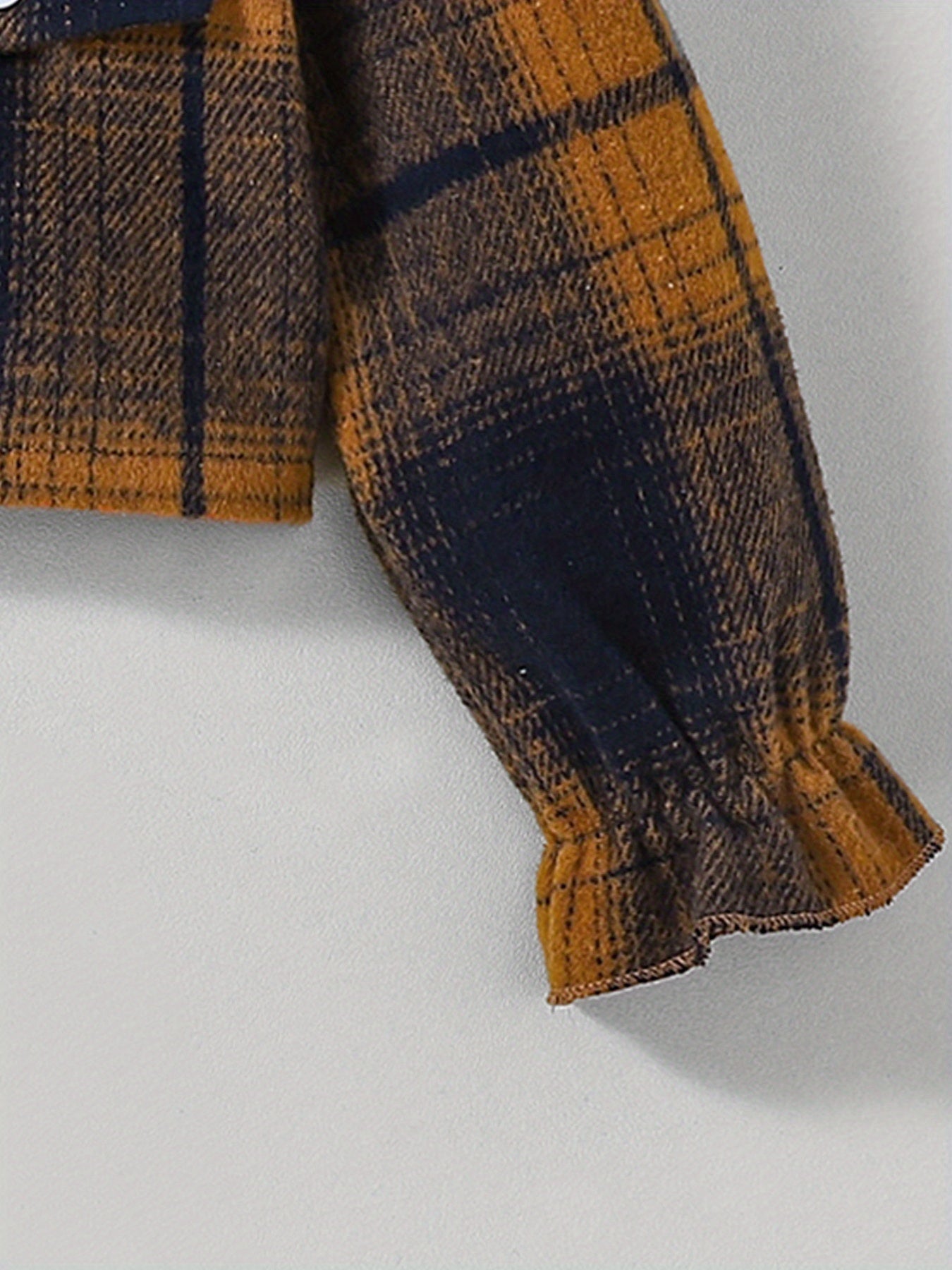 Plaid Shirt For Girls Button Down Collared Jacket