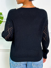 Casual V Neck Knitted Sweater for Fall & Winter